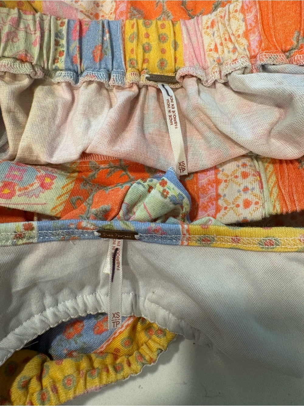 Free People As It Was Patchwork Ruffle Crop Top Midi Skirt Set XS - Picture 13 of 13